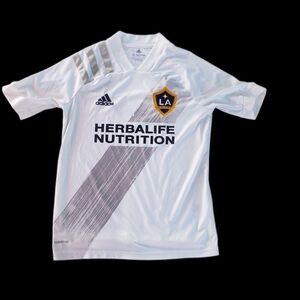 Adidas White and Gray LA Galaxy Soccer Jersey